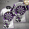 Maxcorners Dragon Dartboard Purple Strike Multioptions Personalized Name, Team Name Unisex 3D Shirt (4 Colors)