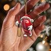 Maxcorners Custom Name Cricket Ball Ornament, Cricket Ball Lover Christmas Gift 2D Flat LM2211