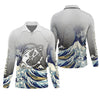 Maxcorners Great Wave Bass Fishing Long Sleeve, Fishing UPF Shirts, Funny Fishing Shirt, Gift For Fisherman