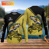 Maxcorners Personalized Walleye Fishing UPF Shirt, Fishing Long Sleeve Shirt, Fishing Shirt For Men