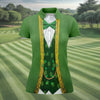 Maxcorners St Patrick's Day Leprechaun Costume Print Women's Golf Shirts, Ladies Golf Polos, Golf Shirt For Women