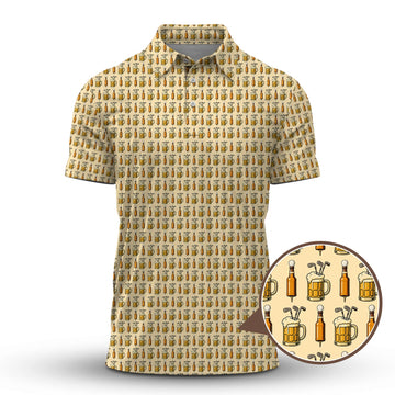 Maxcorners Beer Golf Shirt For Golfer, Pattern Golf Shirt, Funny Golf Shirt For Men, Crazy Golf Shirt