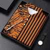Maxcorners Orange Tiger Stripe Split Pattern Golf Shirt, Women's Golf Tops, Ladies Golf Shirts, Printed Golf Shirt LM1507