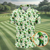 Maxcorners Happy St Patrick's Day Gnomes Shamrock Golf Shirt, Men's Funny Golf Shirts, Golf Shirts For Men