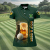 Maxcorners If You Drink Definitely Drive Golf And Beer St Patrick's Day Green Women's Golf Tops, Ladies Golf Polos