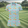 Maxcorners Tropical Cocktail Drinks Pattern Golf Shirt, Women’s Golf Apparel, Golf Tops For Women LM1507