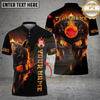 Maxcorners Bowling And Pins Flame Skull Light Pattern Customized Name, Team Name 3D Shirt (4 Colors)