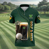 Maxcorners Swing Swear Drink Repeat Golf And Beer St Patrick's Day Green Golf Tops For Men, Golf Shirts For Men