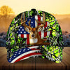 Maxcorners Best US Flag Ragged Deer Hunting Camo Pattern 3D Multicolor Personalized Cap