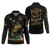 Maxcorners Jesus Is My Savior, Fishing Therapy SPF Shirt, Funny Fishing Shirt, Gift For Fisherman