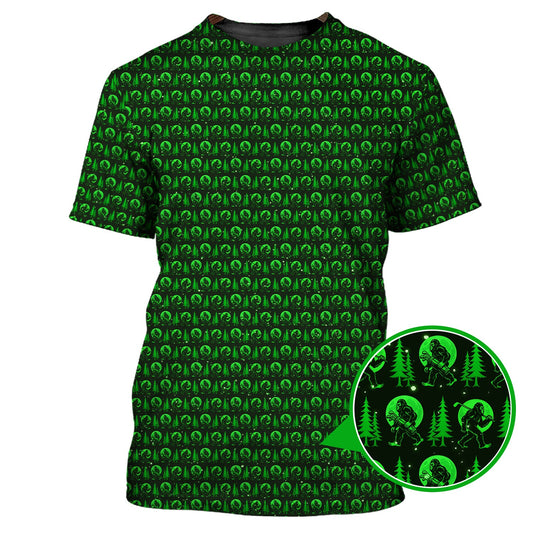 Maxcorners Bigfoot Golf Pattern Shirt, Funny Sasquatch Golf Polos, Golf Gift for Men, Crazy Golf Shirts For Golfers
