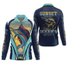 Maxcorners Marlin Fishing Shirts, Sunset Serenity, Ocean's Majesty, SPF Long Sleeve Shirts, Fishing Shirts For Men