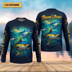 Maxcorners Beyond The Break Funny Fishing Shirt, Fishing UPF Shirts, Gift For Fisherman, Men's Fishing Shirt