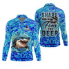 Maxcorners Shark Fishing UPF Shirts, Shark Mode On Fear The Deep, Funny Fishing Shirt, Gift For Fisherman