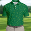 Maxcorners Golf And Beer Lucky Four Leaf Clover St Patrick's Day Green Golf Tops For Men, Golf Gift For Men