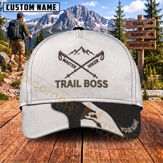 Maxcorners Hiking Trail Boss Crossed Axes Personalized Name 3D Cap