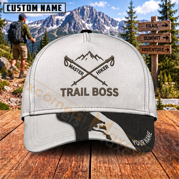 Maxcorners Hiking Trail Boss Crossed Axes Personalized Name 3D Cap