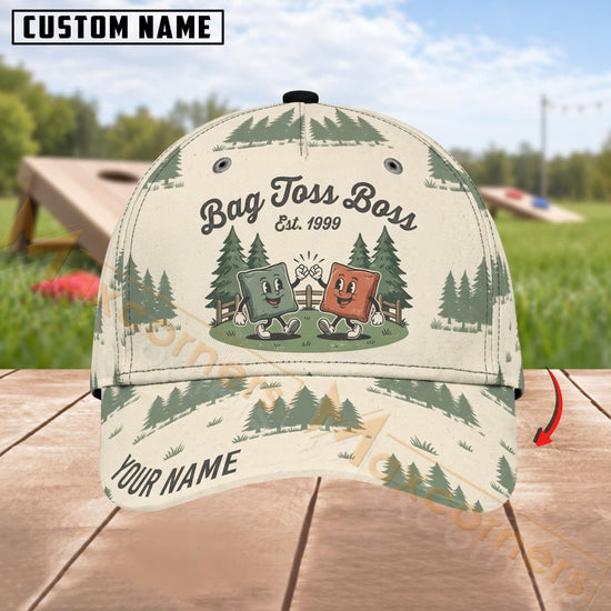 Maxcorners Cornhole Bag Toss Boss Camping Design Personalized Name 3D Cap