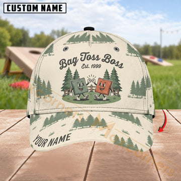 Maxcorners Cornhole Bag Toss Boss Camping Design Personalized Name 3D Cap