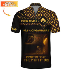 Maxcorners Personalized Name Poker Polos, 99.8% Of Gamblers Poker Shirt, Funny Poker Shirts, Gift For Poker LoversLM1009