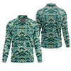 Maxcorners Green Camo Performance Fishing Shirts, SPF Shirt For Men, Hooded Fishing Shirt, Fishing Shirts For Men