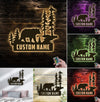 Maxcorners Personalized Bear Metal Sign WITH LED/WITHOUT LED Light Custom Name Mountain Scene Wall Art Cabin Lodge Rustic Decor Gift LM0110