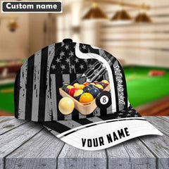 Maxcorners Billiard Flag Personalized Name Cap