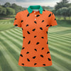 Maxcorners Watermelon Slice Golf Top, Orange Summer Design, Golf Shirts For Women LM1507