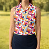 Maxcorners Funny Adult Retro Checkered Novelty Golf Shirt, Golf Tops For Women, Ladies Golf Top LM1507