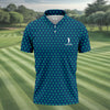Maxcorners Three Leaf Clover Seamless Pattern St Patrick's Day Golf Shirt, Polo Shirts For Men, Golf Shirts For Men