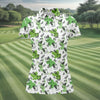 Maxcorners Green Cocktail Splash Pattern Golf Shirt, Ladies Golf Top, Hawaiian Golf Shirt, Women’s Golf Apparel LM1507
