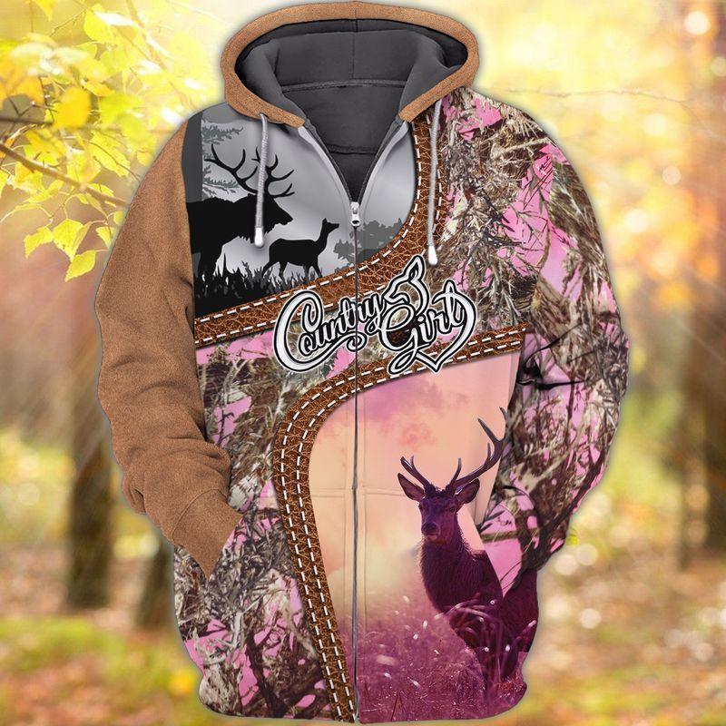 Maxcorners Hunting Country Girl Style Shirt 3D All Over Printed Clothes