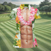 Maxcorners Light Skin Tropical Muscle Chest Hawaiian Golf Polo Shirt, Golf Shirts For Women, Women's Golf Apparel LM1507