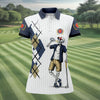 Maxcorners Funny Skeleton Golfer Drinking Beer Polo Shirt, Women’s Golf Apparel, Ladies Golf Shirts LM1507