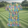 Maxcorners Pastel Easter Bunny Leopard Print Polo Shirt, Women’s Golf Apparel, Hawaiian Golf Shirt, Printed Golf Shirt LM1507