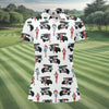 Maxcorners Golf Cart Girls Pattern Golf Polo Shirt, Ladies Golf Shirt, Women's Golf Apparel LM1507
