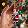 Maxcorners Custom Name Billiard Santa Ornament, Billiard Lover Christmas Gift 2D Flat LM2111
