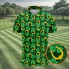 Maxcorners Four Leaf Clovers Golden Horseshoes St Patrick's Day Golf Shirt, Polo Shirts For Men, Golf Shirts For Men