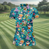 Maxcorners Funny Hula Santa Christmas Golf Shirt, Women's Golf Tops, Hawaiian Golf Shirt, Printed Golf Shirt LM1507