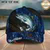Maxcorners Catfish Blue Camo Splash Personalized Name 3D Cap (12 Fish Species)