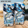 Maxcorners Fishing Tumbler Blue Camouflage Lightning Design Personalized Name Tumbler (13 Species)