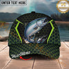 Maxcorners Fishing Neon Hexagon Pattern Personalized Name 3D Cap (12 Fish Species)