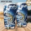 Maxcorners Fishing Tumbler Dramatic Ocean Wave Design Personalized Name Tumbler (13 Species)