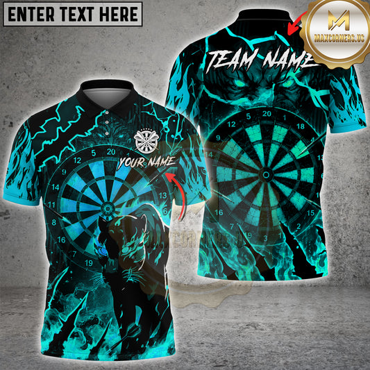 Maxcorners Darts Panther Lightning Dartboard Personalized Multicolor Options Personalized Name, Team Name 3D Shirt (5 Colors)