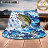 Maxcorners Fishing Epic Skull Fisherman Sunset Fishing Scene Personalized Name 3D Bucket Hat (13 Fish Species)