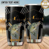 Maxcorners Fishing Tumbler Black Gold Heartbeat Angler Design Personalized Name Tumbler (13 Species)