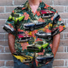 Maxcorners Personalized Classic Car Hawaiian Shirt, Tropical Flower Pattern, Custom Photo Car Aloha Shirts (Up to 5 photos)