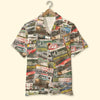 Maxcorners Personalized Muscle Car Hawaiian Shirt, Magazine Pattern Custom Photo Car Aloha Shirts (Up to 5 photos)