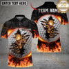 Maxcorners Golf Fire Skull Crack Ball Personalized Name, Team Name 3D Shirt (6 Colors)