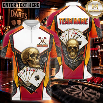Maxcorners Darts Royal Skull Ace Of Spades Personalized Name 3D Unisex Shirt